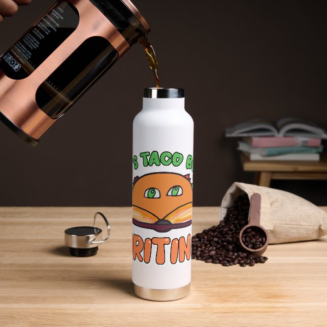 Taco Bout Writing Funny Author Cartoon Meal Water Bottle (Coffee)