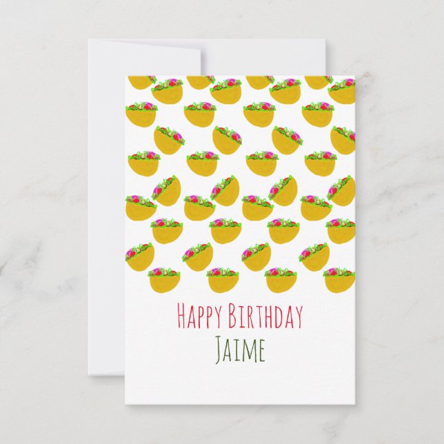 Taco Bowls Birthday Party Card (Front)