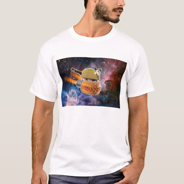 Taco Burger Space Cat Shirt (Front)