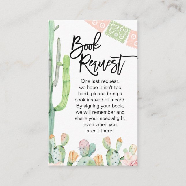 Taco Cactus Fiesta Themed Book Request Insert (Front)