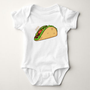 Taco cartoon illustration baby bodysuit