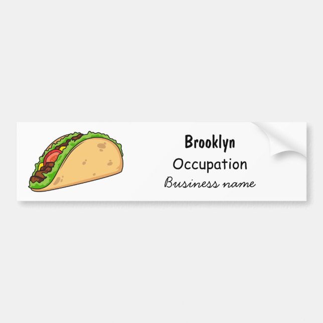 Taco cartoon illustration bumper sticker (Front)