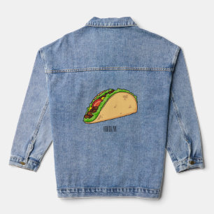 Taco cartoon illustration denim jacket