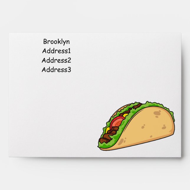 Taco cartoon illustration envelope (Front)