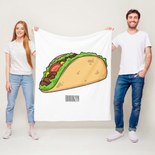 Taco cartoon illustration  fleece blanket