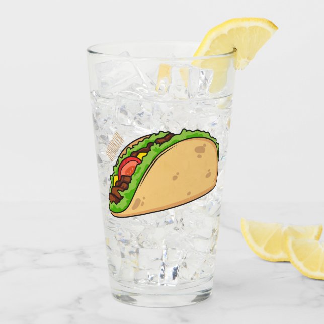 Taco cartoon illustration glass (Back Ice)