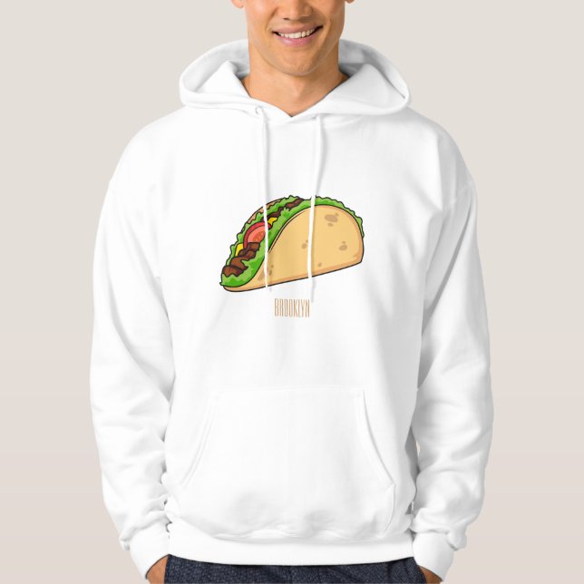 Taco cartoon illustration  hoodie (Front)