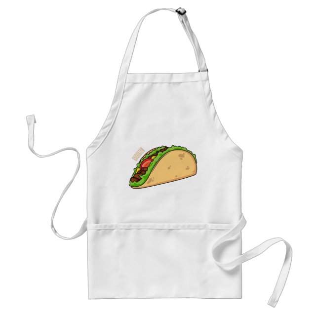 Taco cartoon illustration standard apron (Front)