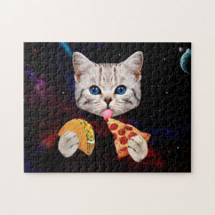 Taco, Cat and pizza Jigsaw Puzzle