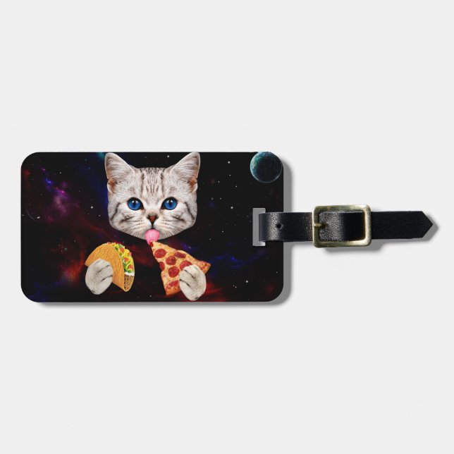 Taco, Cat and pizza Luggage Tag (Front Horizontal)