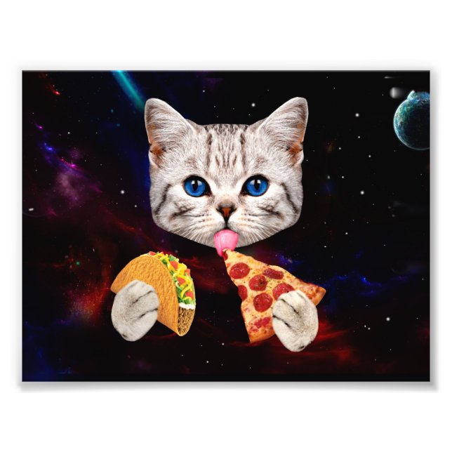 Taco, Cat and pizza Photo Print (Front)