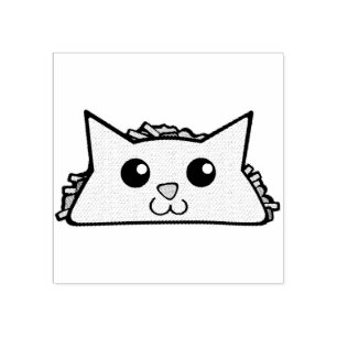 Taco Cat Character Rubber Stamp
