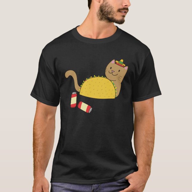 Taco Cat Cinco De Mayo Mexican  Mexican Beer Drink T-Shirt (Front)