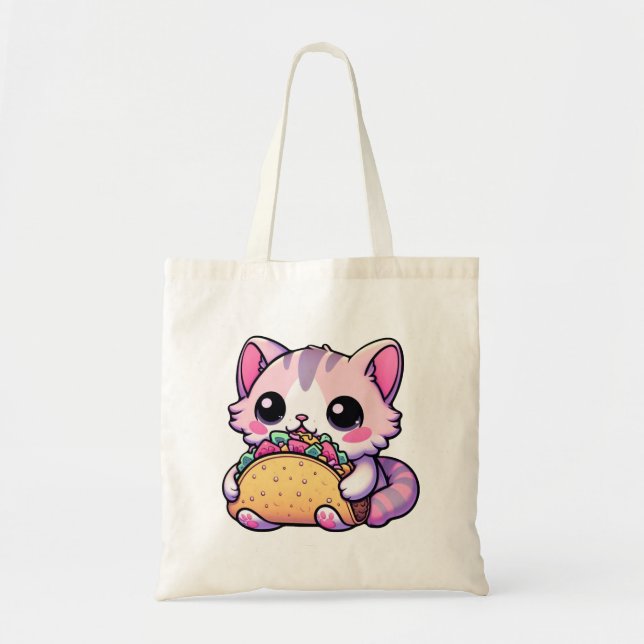 Taco Cat Delight - kawaii, tacos, cats, cute Tote Bag (Front)