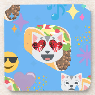 taco cat emoji coaster