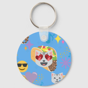 taco cat emoji key ring