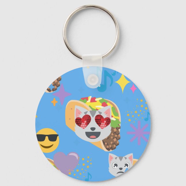 taco cat emoji key ring (Front)