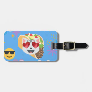 taco cat emoji luggage tag