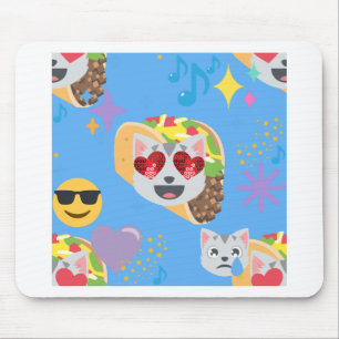 taco cat emoji mouse pad