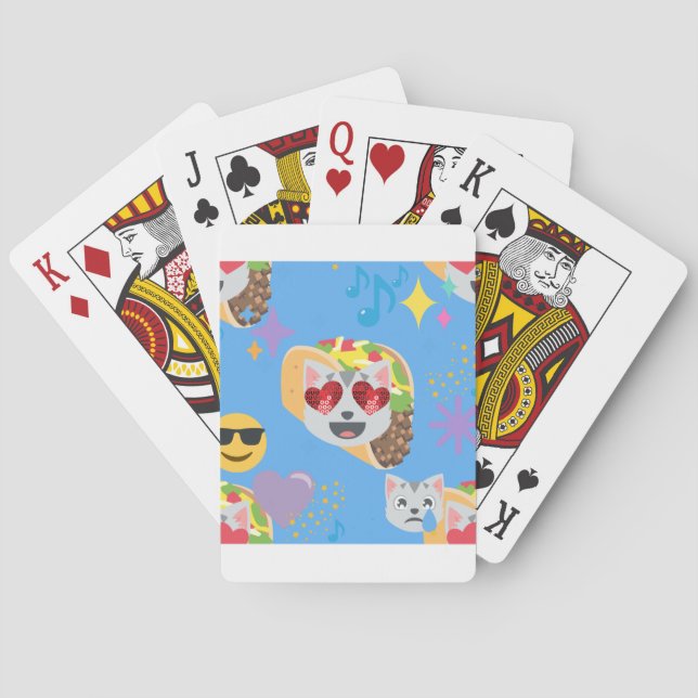 taco cat emoji playing cards (Back)