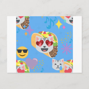 taco cat emoji postcard
