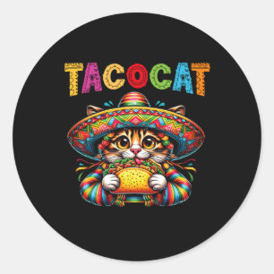 Taco Cat For Women And Kids - Tacocat Cinco De May Classic Round Sticker