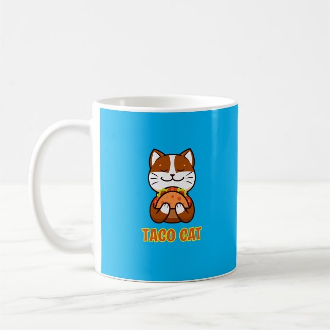 Taco Cat loves tacos Coffee Mug (Left)