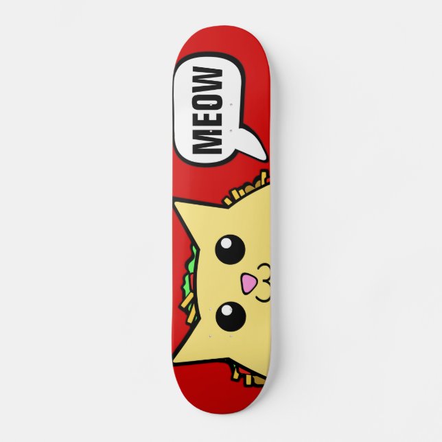Taco Cat Meow Red Skateboard (Front)