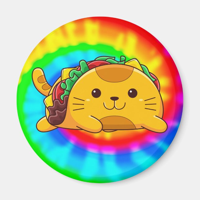 Taco Cat | Tie Dye Magnet (Front)