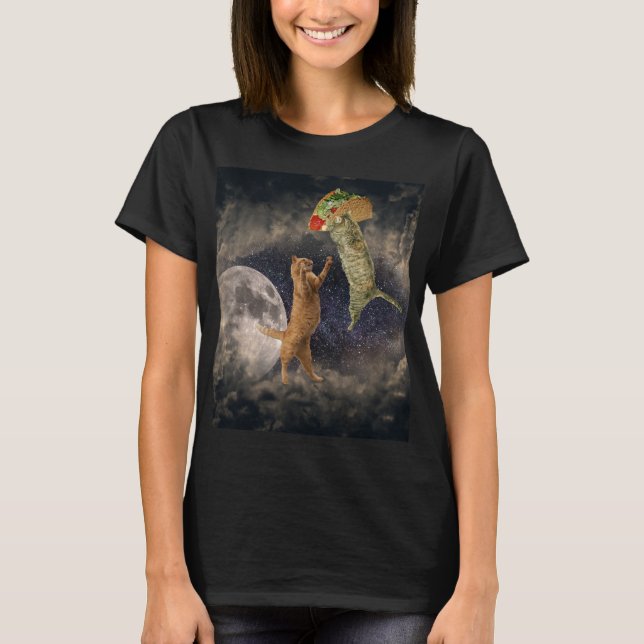 Taco Cats with the Moon & Universe Women's T-Shirt (Front)