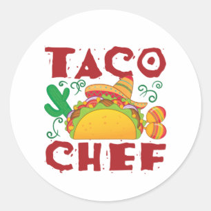Taco Chef Taco Truck Classic Round Sticker