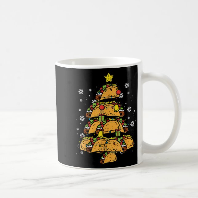 Taco Christmas Tree Xmas Mexican Food  Coffee Mug (Right)