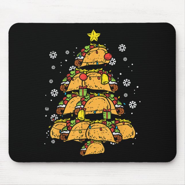 Taco Christmas Tree Xmas Mexican Food  Mouse Pad (Front)
