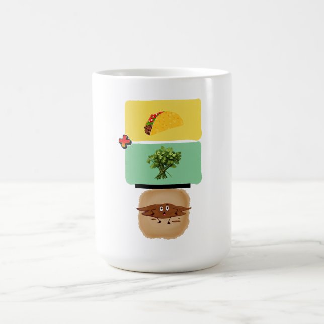 Taco + Cilantro = 💩 (Funny Anti-Cilantro Design) Coffee Mug (Center)