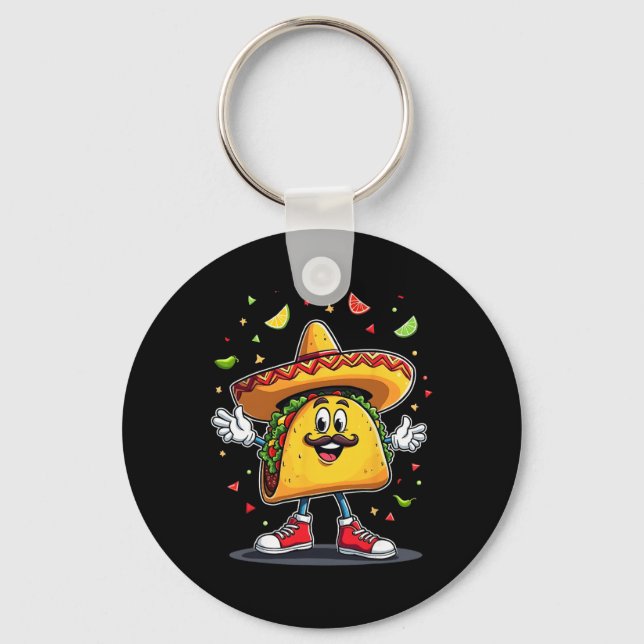 Taco Cinco De Mayo Celebration Funny _1  Key Ring (Front)