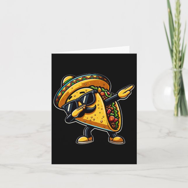 Taco Cinco De Mayo Funny Mexican Fathers Day  Card (Front)