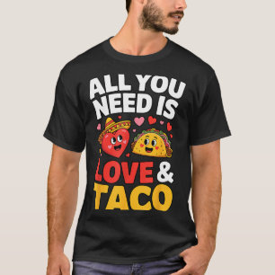Taco cinco de mayo love cute heart sombrero food T-Shirt