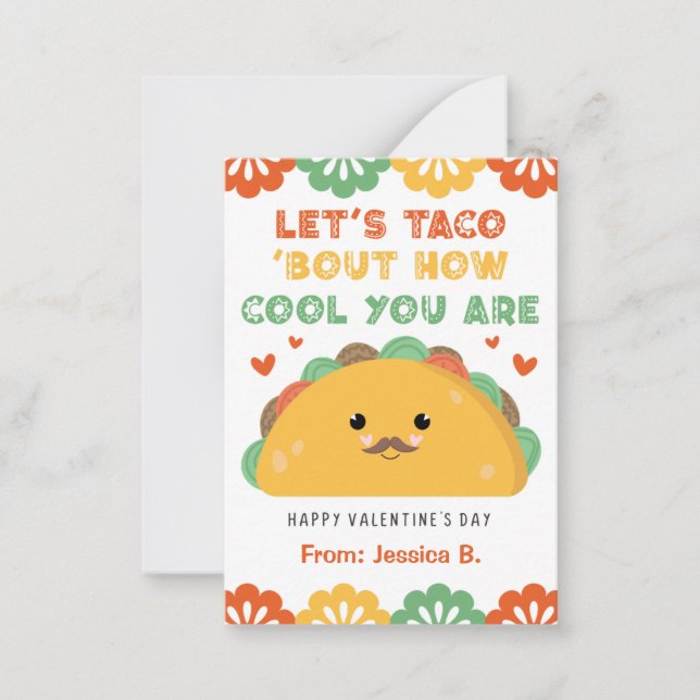 Taco Classroom Valentine's Day Card for Kids (Front)