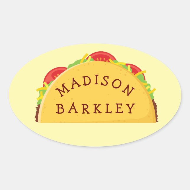 Taco Cute Kids Envelope Seal Stickers (Front)