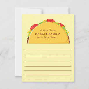 Taco Cute Kids Flat Stationary Cards