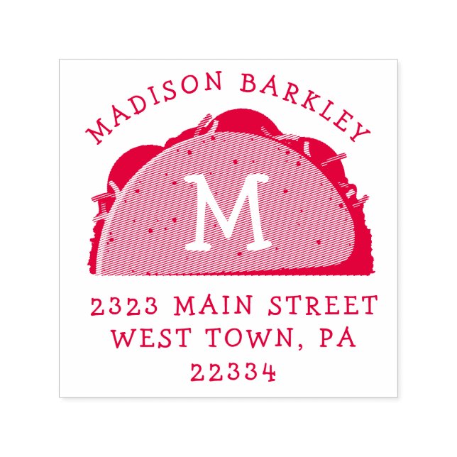 Taco Cute Kids Return Address Stamp (Design)