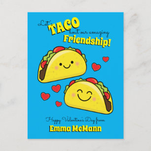 Taco Cute Kids Valentine's Day Friendship Postcard