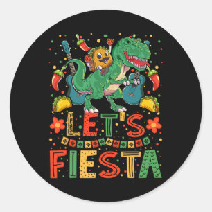 Taco Dinosaur Cinco De Mayo Taco Shirt Boys Kids M Classic Round Sticker