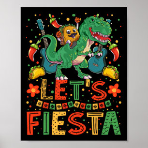Taco Dinosaur Cinco De Mayo Taco Shirt Boys Kids M Poster