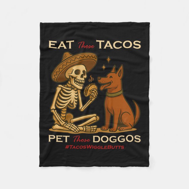 Taco Dog Fleece Blanket (Front)