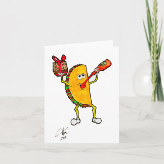 Taco Drinking Tobasco birthday card