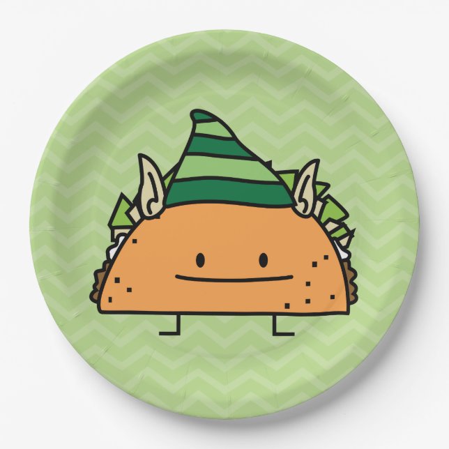 Taco Elf Paper Plate (Front)
