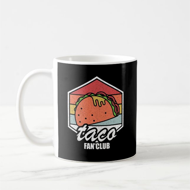 taco fan club retro tacos mexican food coffee mug (Left)