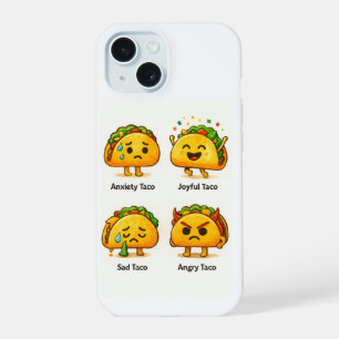Taco Feelings Funny Four Moods of Tacos iPhone Cas 15 Case