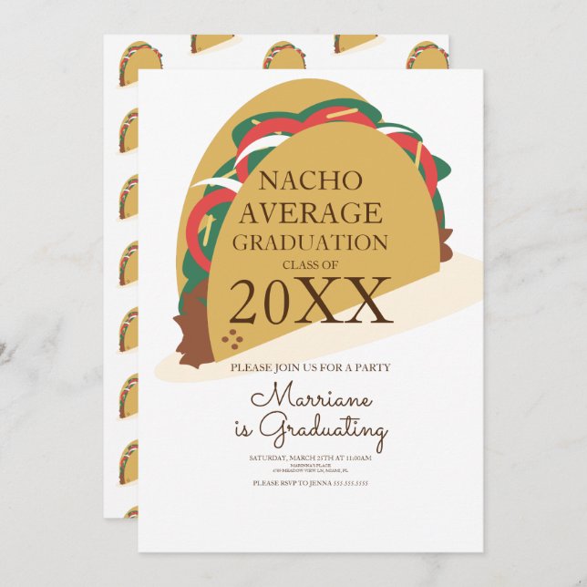 Taco Fiesta Brunch Graduation Invitation (Front/Back)